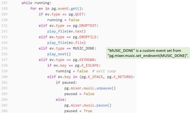 Analyze PyGame Example Project – Music_drop_fade.py – Part 2 – The ...